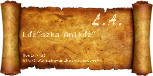 Lászka Anikó névjegykártya