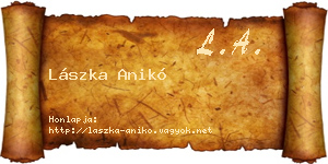 Lászka Anikó névjegykártya
